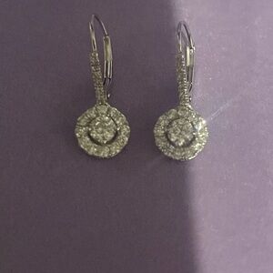 1 CT 14K Natural Diamond Drop Earrings